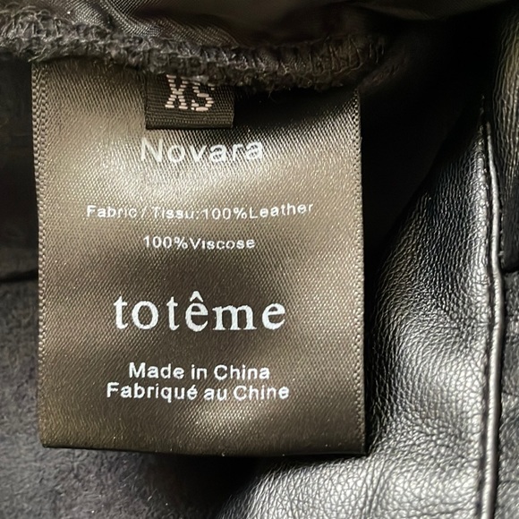 TOTEME black leather Novara pant trousers, size XS - Picture 5 of 12